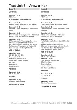 Focus 3 Unit 6 Test Answer Key | PDF
