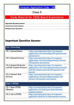 Class 10 Computer Applications Guide | PDF | Html | Internet