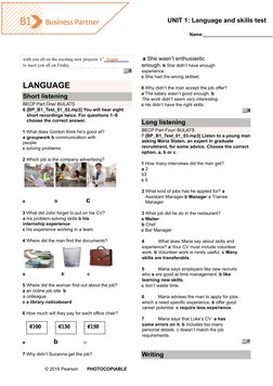 B1 Unit 1 Language Skills Test | PDF | Cognition | Human Communication