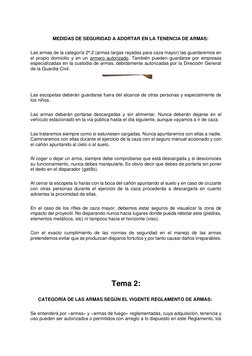 MEDIDAS DE SEGURIDAD A ADORTAR EN LA TENENCIA DE ARMAS: 
 
Las armas de la categoría 2ª.2 (armas lar