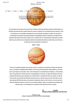 3/4/24, 23:10
Planetas en inglés
https://lingokids.com/es/ingles-para-ninos/planetas-en-ingles
3/15
Mercury – Mercurio
Es el