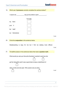 Year 5 Grammar & Punctuation Test | PDF | Adverb | Sentence (Linguistics)