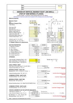 Manway Davit Design Calculations | PDF | Bending | Strength Of Materials