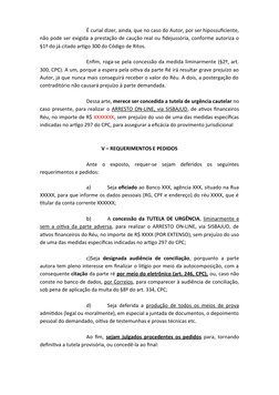 É curial dizer, ainda, que no caso do Autor, por ser hipossuficiente,
não pode ser exigida a prestação de caução real ou fide