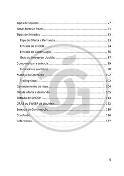6 
 
Tipos de liquidez ................................................................................ 77 
Zonas fortes e