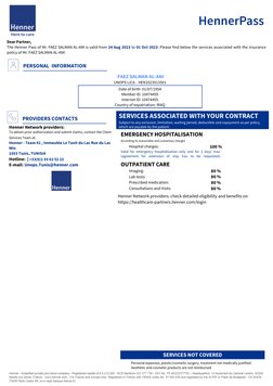 SERVICES NOT COVERED
Personal expenses, plastic/cosmetic surgery, treatment not medically justified.
Aesthetic and cosmetic p