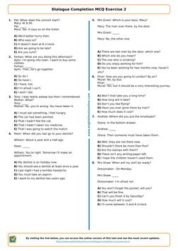 Dialogue Completion Exercises with Answers | PDF