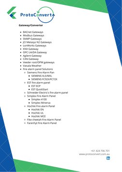(http://www.linkedin.com/company/protoconverts)+61 424 706 701
www.protoconvert.com.au
BACnet Gateways
Modbus Gateways
SNMP