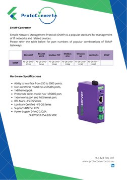 (http://www.linkedin.com/company/protoconverts)SNMP Converter
Simple Network Management Protocol (SNMP) is a popular standar
