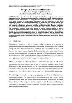 Geotechnical Course for Pile Foundation Design & Construction, Ipoh (29 – 30 September 2003) 
Design & Construction of Microp