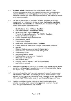 NHS Patient Handover Policy Overview | PDF | Nursing | Patient