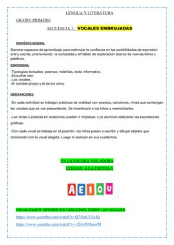 Actividades Didácticas sobre Vocales | PDF | Artes del Lenguaje y ...