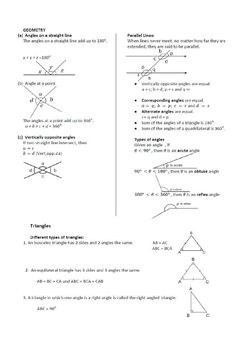 IGCSE Maths 0580 Formula List | PDF