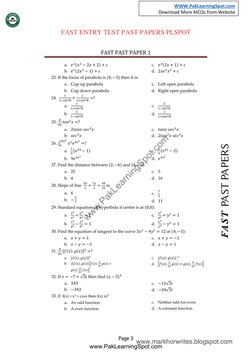 FAST Entry Test Past Papers Guide | PDF