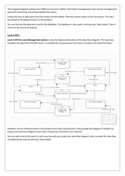 The designed diagram portrays four different scenarios: debtor information management, loan records management, 
payment moni