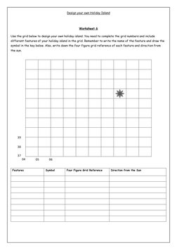 Design your own Holiday Island  
 
Worksheet 6 
Use the grid below to design your own holiday island. You need to complete th