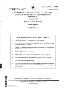 CSEC Geo Paper 2 Booklet (2016 - 2023) | PDF | Agriculture | Urbanization