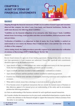 Swapnil Patni Classes       
caharshad
CA Harshad Jaju
      98812 92971
5.1
CHAPTER 5
AUDIT OF ITEMS OF 
FINANCIAL STATEMENT