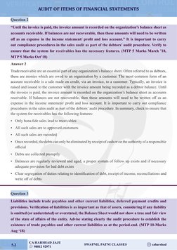 AUDIT OF ITEMS OF FINANCIAL STATEMENTS
Swapnil Patni Classes       
caharshad
CA Harshad Jaju
      98812 92971
5.2
Question