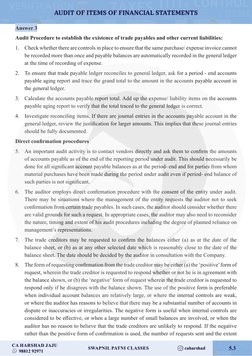 AUDIT OF ITEMS OF FINANCIAL STATEMENTS
Swapnil Patni Classes       
caharshad
CA Harshad Jaju
      98812 92971
5.3
Answer 3