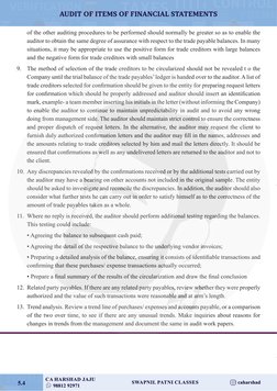 AUDIT OF ITEMS OF FINANCIAL STATEMENTS
Swapnil Patni Classes       
caharshad
CA Harshad Jaju
      98812 92971
5.4
of the ot