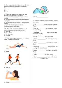 Atividades de Present Continuous 9º Ano | PDF