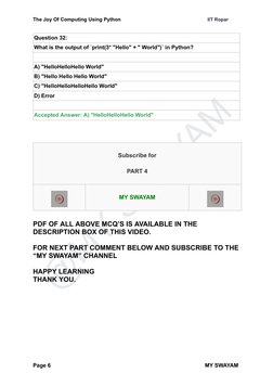 NPTEL Python Previous Year Questions | PDF | Parameter (Computer ...