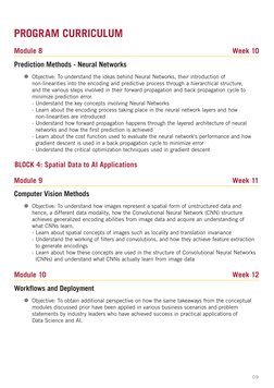 PROGRAM CURRICULUM
Module 8
Week 10
Prediction Methods - Neural Networks
Objective: To understand the ideas behind Neural Net