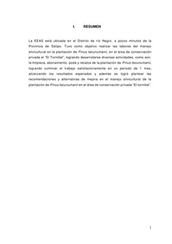 1 
 
I. 
RESUMEN 
 
La EEAS está ubicada en el Distrito de río Negro, a pocos minutos de la 
Provincia de Satipo. Tuvo como o