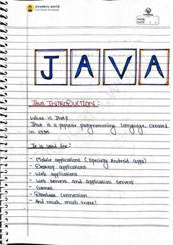 Java Handwritten Notes | PDF
