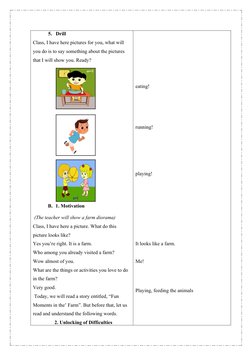 Grade 1 Lesson Plan: Action Words | PDF | English Language | Lesson Plan