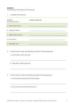 Entry 3 ESOL Writing Sample Assignment | PDF | Human Communication