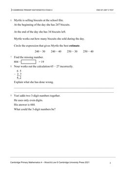 Grade 4 Maths Unit 3 Test | PDF