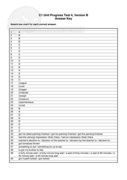 C1 Unit 4 Progress Test B Answer Key | PDF