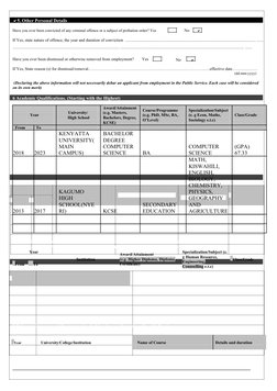 PSC 2 Employment Application Form 2016 | PDF | Academic Degree | Kenya