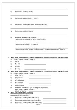 Java Output Prediction Worksheet | PDF | Integer (Computer Science ...