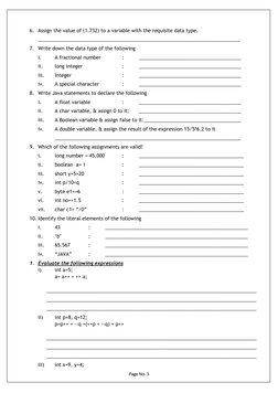 Java Output Prediction Worksheet | PDF | Integer (Computer Science ...
