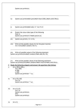 Java Output Prediction Worksheet | PDF | Integer (Computer Science ...