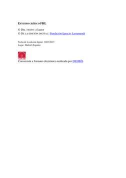 ESTUDIO CRÍTICO FHL 
© DEL TEXTO: el autor 
© DE LA EDICIÓN DIGITAL: Fundación Ignacio Larramendi 
 
Fecha de la edición digi