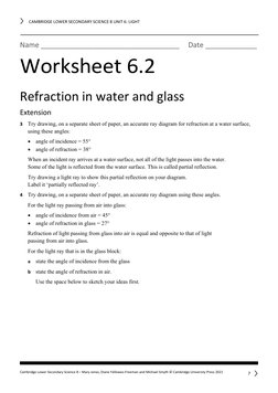 Reflection and Refraction Worksheets | PDF | Reflection (Physics ...