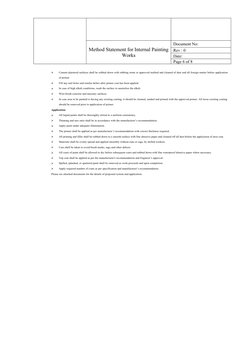 Internal Painting Method Statement | PDF | Paint | Specification ...