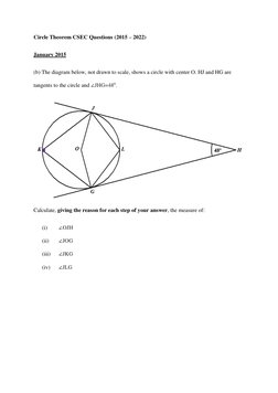 CSEC Circle Theorem Questions 2015-2022 | PDF | Circle | Angle