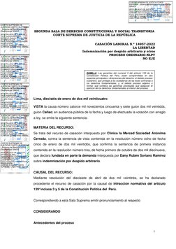 SEGUNDA SALA DE DERECHO CONSTITUCIONAL Y SOCIAL TRANSITORIA 
CORTE SUPREMA DE JUSTICIA DE LA REPÚBLICA 
 
CASACIÓN LABORAL N.