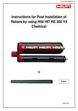 Hilti Rebar Fixing Method Statement | PDF | Concrete | Drill