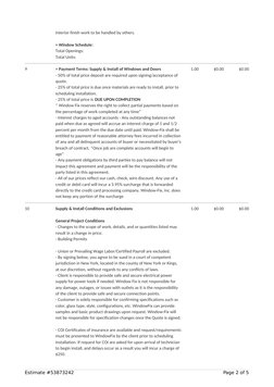 Interior finish work to be handled by others.
> Window Schedule:
Total Openings:
Total Units:
9
> Payment Terms: Supply & Ins