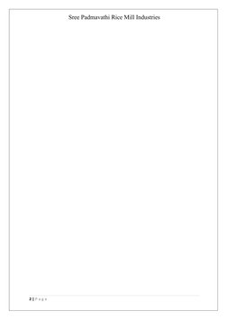 Sree Padmavathi Rice Mill Industries
2 | P a g e
