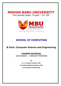 MOHAN BABU UNIVERSITY 
Sree Sainath Nagar, Tirupati – 517 102 
 
 
 
 
SCHOOL OF COMPUTING 
 
 
 B.Tech. Computer Science