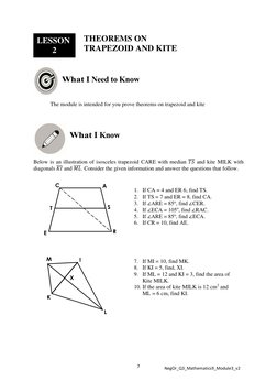 7 
 
NegOr_Q3_Mathematics9_Module3_v2 
    
 
 
THEOREMS ON  
 
 
 
TRAPEZOID AND KITE 
 
 
 
 
 
                    
 
The