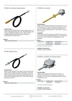 Pentronic Temperature Sensors Overview | PDF | Thermocouple | Resistor