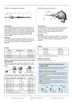 Pentronic Temperature Sensors Overview | PDF | Thermocouple | Resistor